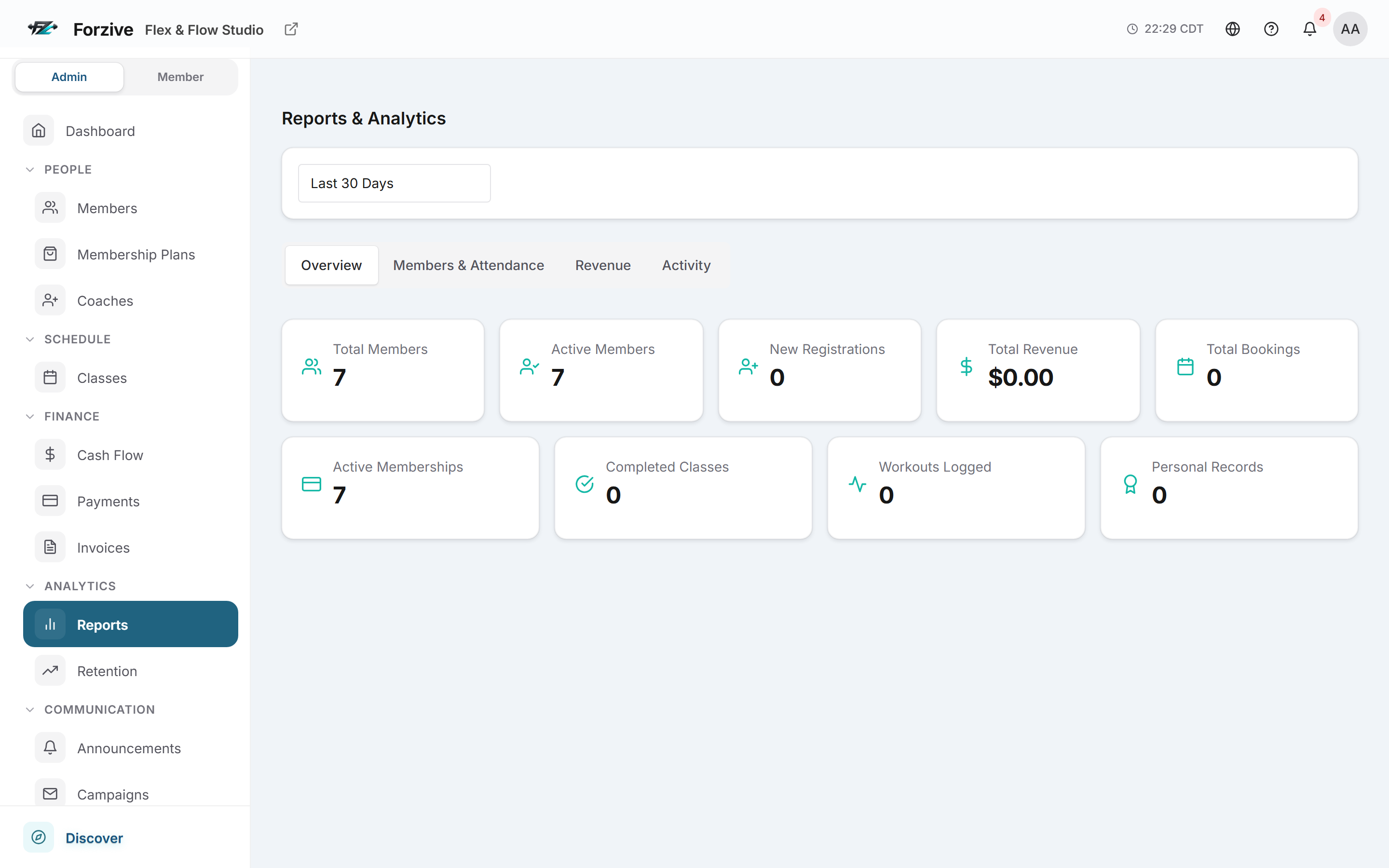 Forzive athlete progress charts